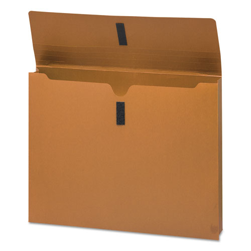 Image of Smead Expanding Wallet with Hook and Loop Closure, 2" Expansion, 1 Section, Hook/Loop Closure, Letter Size, Redrope