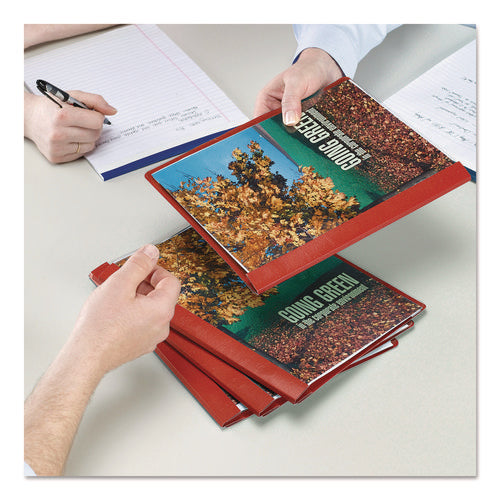 Image of Smead Poly Report Cover, Tang Clip, Letter, 1/2" Capacity, Clear/red, 25/box