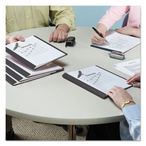 Image of Smead Poly Report Cover, Double-Prong Fastener, 0.5" Capacity, 8.5 X 11, Clear/black, 25/box