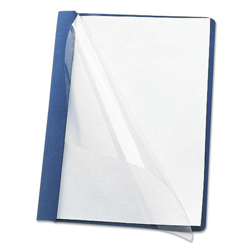 Image of Smead Clear Front Report Cover, Double-Prong Fastener,  0.5" Capacity, 8.5 x 11, Clear/Blue, 25/Box