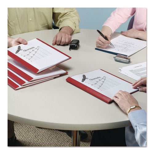 Image of Smead Poly Report Cover, Tang Clip, Letter, 1/2" Capacity, Clear/red, 25/box