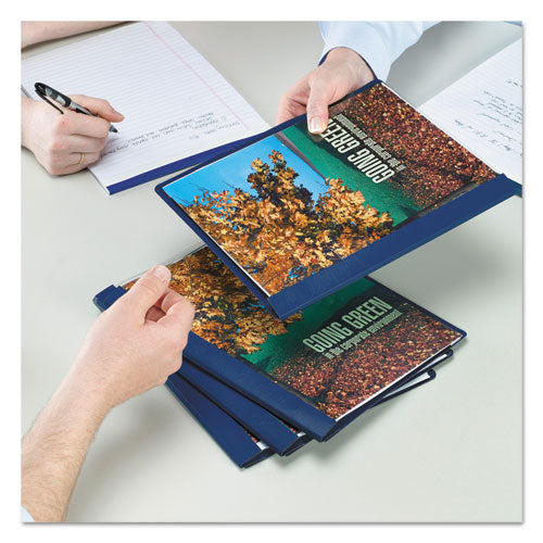 Image of Smead Clear Front Report Cover, Double-Prong Fastener, 0.5" Capacity, 8.5 X 11, Clear/dark Blue, 25/box