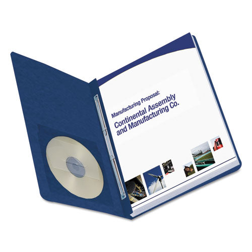 Image of Smead Prong Fastener Premium Pressboard Report Cover, Two-Piece Prong Fastener, 3" Capacity, 8.5 X 11, Dark Blue/dark Blue