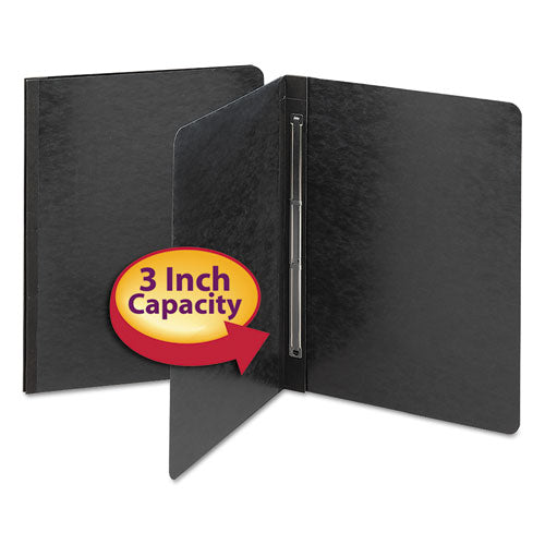 Image of Smead Prong Fastener Premium Pressboard Report Cover, Two-Piece Prong Fastener, 3" Capacity, 8.5 X 11, Black/black