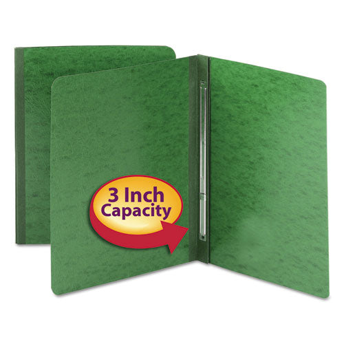 Image of Smead Prong Fastener Premium Pressboard Report Cover, Two-Piece Prong Fastener, 3" Capacity, 8.5 X 11, Green/green