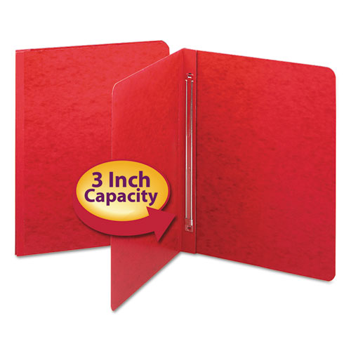 Image of Smead Prong Fastener Premium Pressboard Report Cover, Two-Piece Prong Fastener, 3" Capacity, 8.5 X 11, Bright Red/bright Red