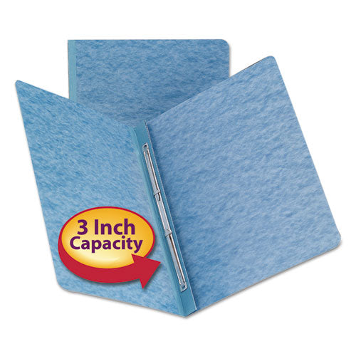 Image of Smead Prong Fastener Premium Pressboard Report Cover, Two-Piece Prong Fastener, 3" Capacity, 8.5 X 11, Blue/blue
