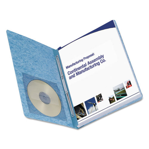 Image of Smead Prong Fastener Premium Pressboard Report Cover, Two-Piece Prong Fastener, 3" Capacity, 8.5 X 11, Blue/blue