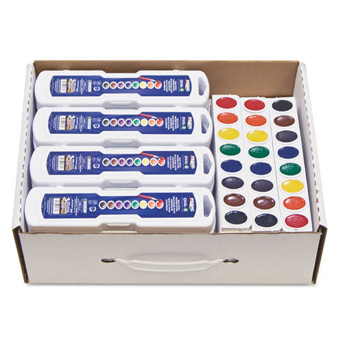 Image of Prang® Professional Watercolor Master Pack: 24 Eight-Color Palette Sets And 12 Eight-Color Refill Strips, Assorted Colors