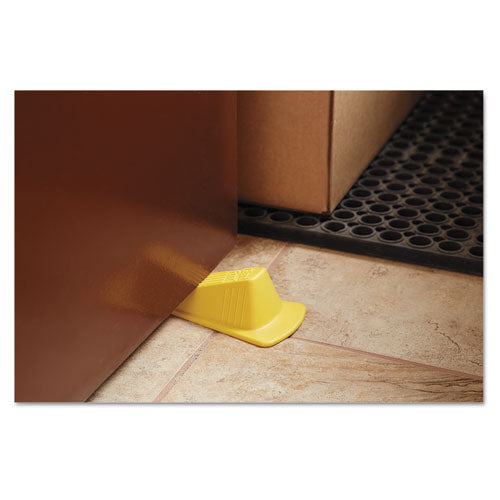 Image of Master Caster® Giant Foot Doorstop, No-Slip Rubber Wedge, 3.5w X 6.75d X 2h, Safety Yellow