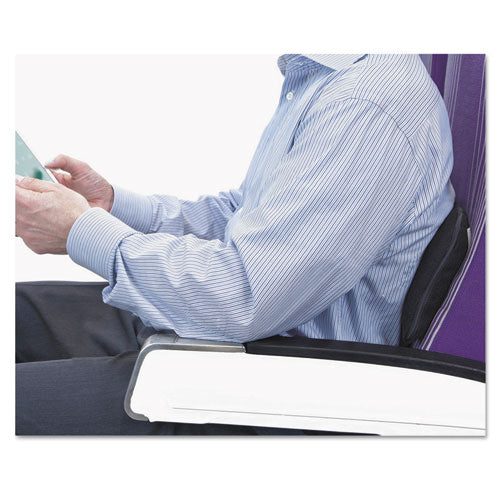 Image of Master Caster® The Comfortmakers Deluxe Lumbar Support Cushion, Memory Foam, 12.5 X 2.5 X 7.5, Black