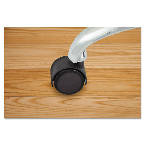 Image of Master Caster® Duet Dual Wheels, Grip Ring Type C Stem, 2" Soft Polyurethane Wheel, Matte Black, 5/Set