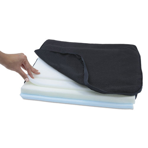 Image of Master Caster® The Comfortmakers Deluxe Seat/back Cushion, Memory Foam, 17 X 2.75 X 17.5, Black