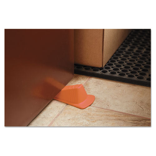 Image of Master Caster® Giant Foot Doorstop, No-Slip Rubber Wedge, 3.5w X 6.75d X 2h, Safety Orange
