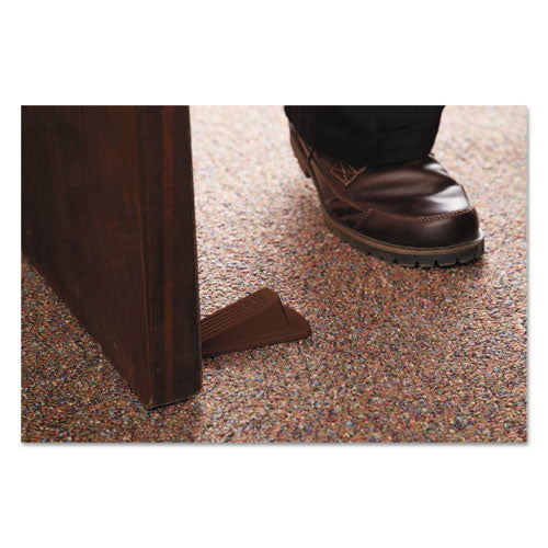 Image of Master Caster® Big Foot Doorstop, No Slip Rubber Wedge, 2.25w X 4.75d X 1.25h, Brown, 2/pack