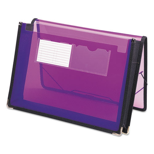 Image of Smead Poly Wallets, 2.25" Expansion, 1 Section, Elastic Cord Closure, Letter Size, Translucent Purple