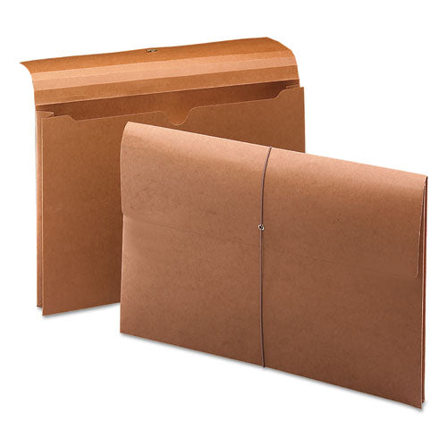 Image of Smead Expanding Wallet with Elastic Cord, 2" Expansion, 1 Section, Elastic Cord Closure, Legal Size, Redrope