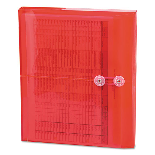Image of Smead Poly String and Button Interoffice Envelopes, Open-Side (Horizontal), 9.75 x 11.63, Transparent Red, 5/Pack