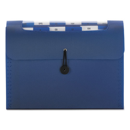 Image of Smead Step Index Organizer, 12 Sections, Cord/Hook Closure, 1/6-Cut Tabs, Letter Size, Navy