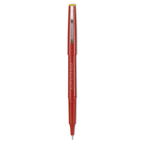 Image of Pilot® Razor Point Fine Line Porous Point Pen, Stick, Extra-Fine 0.3 Mm, Red Ink, Red Barrel, Dozen