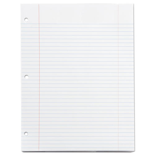 Image of Universal® Filler Paper, 3-Hole, 8.5 X 11, Medium/college Rule, 100/pack