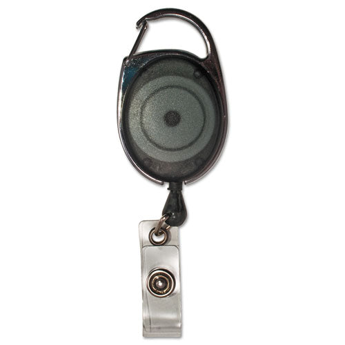 Image of Advantus Carabiner-Style Retractable Id Card Reel, 30" Extension, Smoke, 12/pack