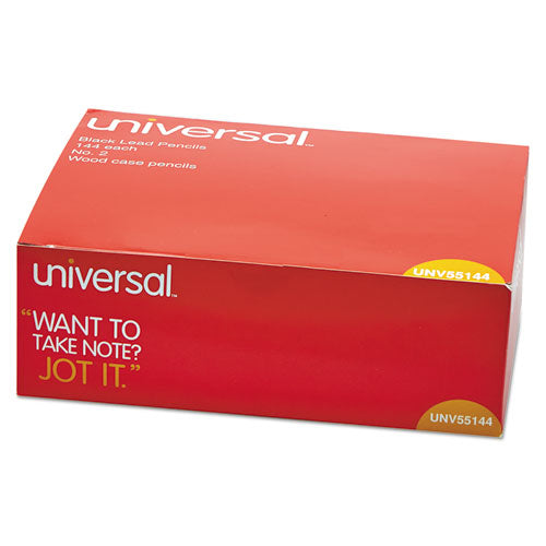 Image of Universal #2 Woodcase Pencil Value Pack, HB (#2), Black Lead, Yellow Barrel, 144/Box