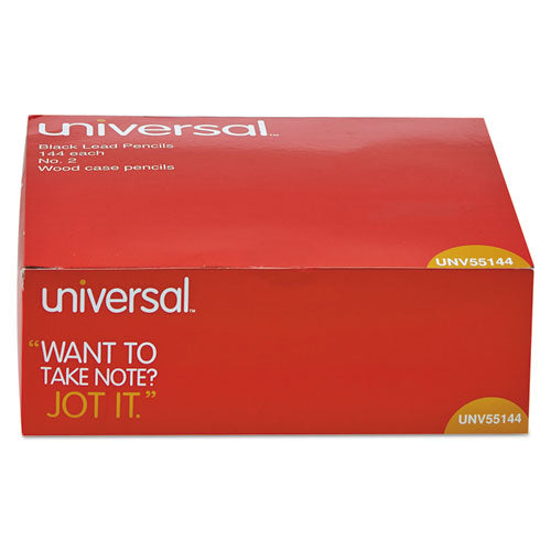 Image of Universal #2 Woodcase Pencil Value Pack, HB (#2), Black Lead, Yellow Barrel, 144/Box