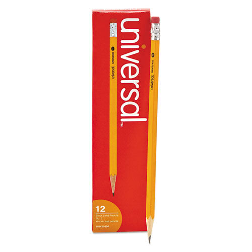 Image of Universal #2 Woodcase Pencil, Hb (#2), Black Lead, Yellow Barrel, Dozen