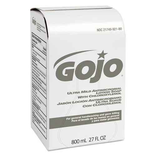 Image of GOJO® Ultra Mild Lotion Soap with Chloroxylenol Refill, Coconut Scent, 800 mL, 12/Carton