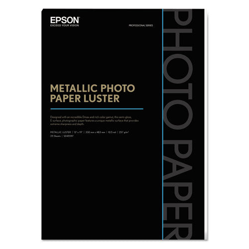 Image of Epson® Professional Media Metallic Luster Photo Paper, 5.5 Mil, 13 X 19, White, 25/pack