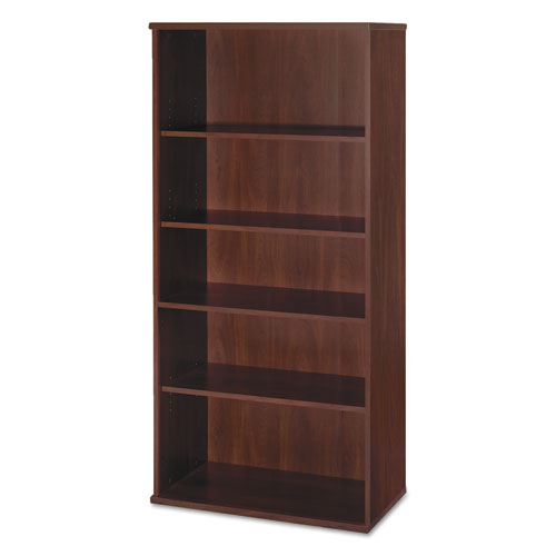 Image of Bush® Series C Collection Bookcase, Five-Shelf, 35.63w x 15.38d x 72.78h, Hansen Cherry