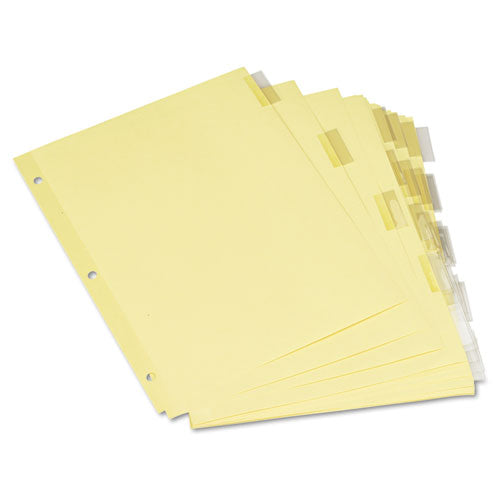 Image of Universal® Insertable Tab Index, 5-Tab, 11 x 8.5, Buff, Clear Tabs, 6 Sets