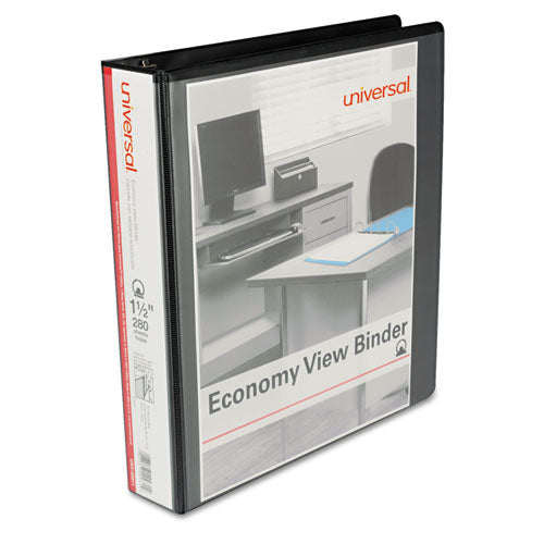 Image of Universal® Economy Round Ring View Binder, 3 Rings, 1.5" Capacity, 11 X 8.5, Black