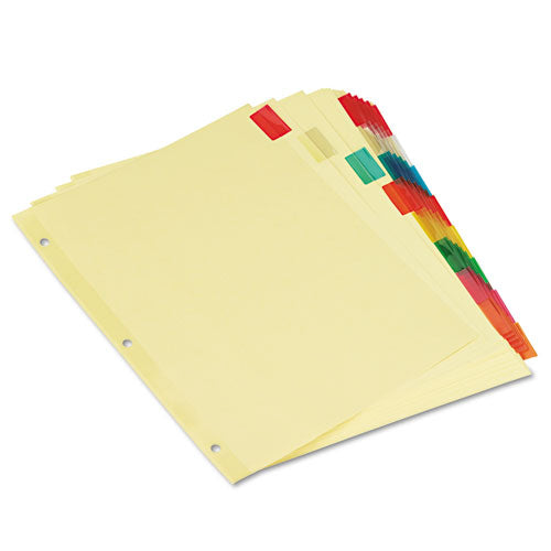 Image of Universal® Insertable Tab Index, 8-Tab, 11 x 8.5, Buff, Assorted Tabs, 6 Sets