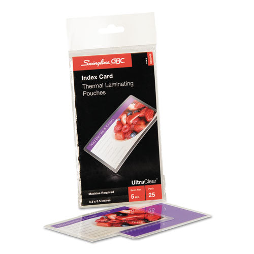 Image of GBC® Ultraclear Thermal Laminating Pouches, 5 Mil, 5.5" X 3.5", Gloss Clear, 25/pack