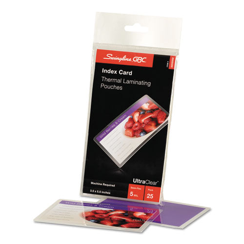 Image of GBC® Ultraclear Thermal Laminating Pouches, 5 Mil, 5.5" X 3.5", Gloss Clear, 25/pack