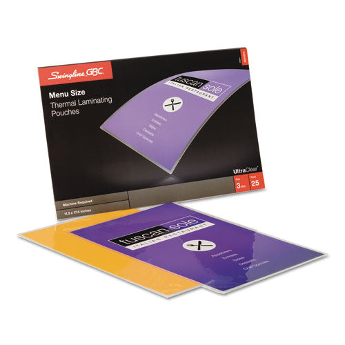Image of GBC® Ultraclear Thermal Laminating Pouches, 3 Mil, 11.5" X 17.5", Gloss Clear, 25/pack