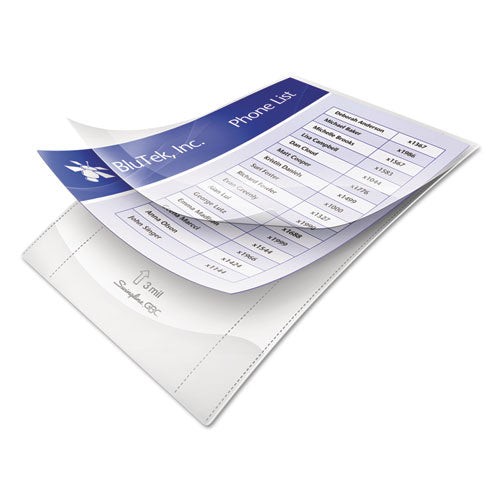 Image of GBC® Ezuse Thermal Laminating Pouches, 3 Mil, 9" X 11.5", Gloss Clear, 100/box