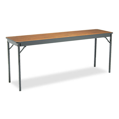 Image of Barricks Special Size Folding Table, Rectangular, 72w X 18d X 30h, Walnut/black