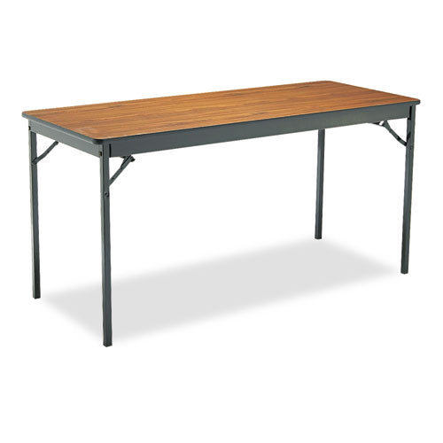 Image of Barricks Special Size Folding Table, Rectangular, 60w X 24d X 30h, Walnut/black