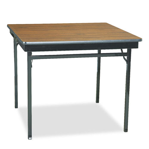 Image of Barricks Special Size Folding Table, Square, 36w X 36d X 30h, Walnut/black