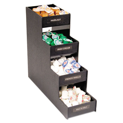 Image of Vertiflex® Commercial Grade Narrow Condiment Organizer, 8 Compartments, 6 x 19 x 15.88, Black