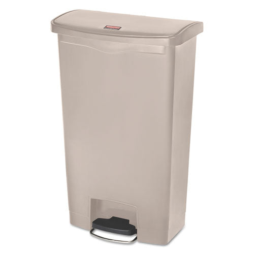 Image of Rubbermaid® Commercial Streamline Resin Step-On Container, Front Step Style, 18 gal, Polyethylene, Beige