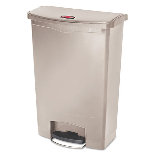 Image of Rubbermaid® Commercial Streamline Resin Step-On Container, Front Step Style, 24 gal, Polyethylene, Beige
