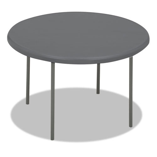 Image of Iceberg IndestrucTable Classic Folding Table, Round, 48" x 29", Charcoal