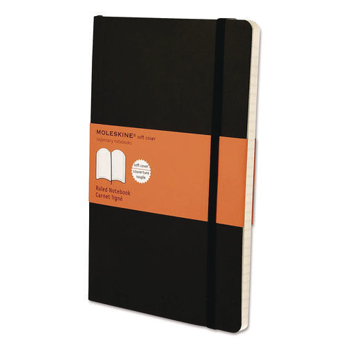 Image of Moleskine® Classic Softcover Notebook, 1-Subject, Narrow Rule, Black Cover, (192) 8.25 x 5 Sheets