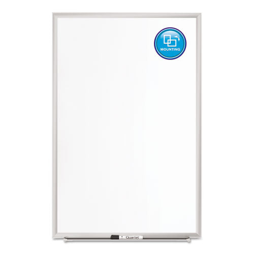 Image of Quartet® Classic Series Porcelain Magnetic Dry Erase Board, 96" x 48", White Surface, Satin Aluminum Frame