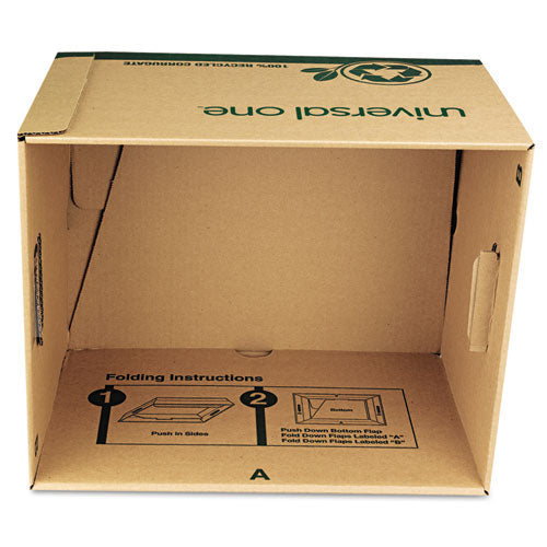 Image of Universal® Recycled Heavy-Duty Record Storage Box, Letter/legal Files, Kraft/green, 12/carton
