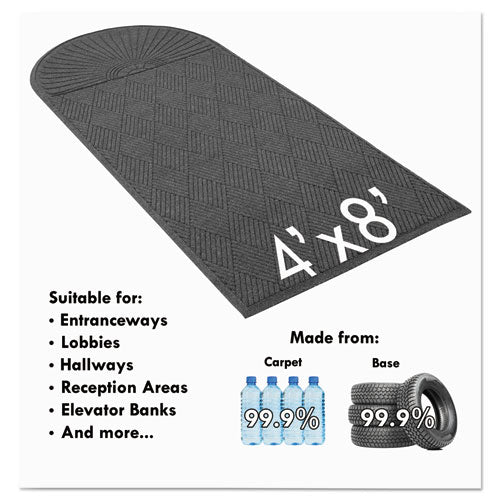 Image of Guardian Ecoguard Diamond Floor Mat, Single Fan, 48 X 96, Charcoal